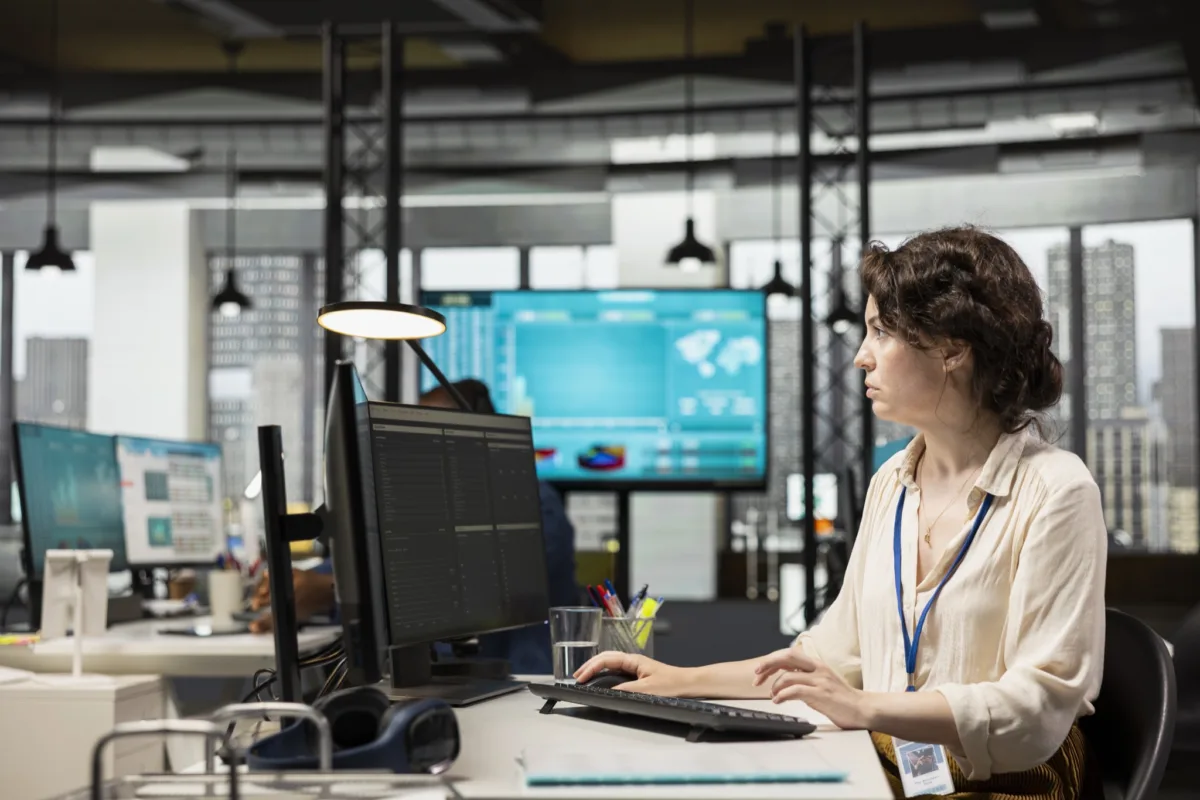 Woman working at a desk
