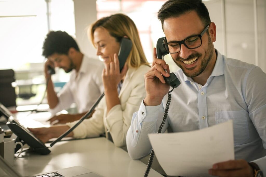 Man on phone in office